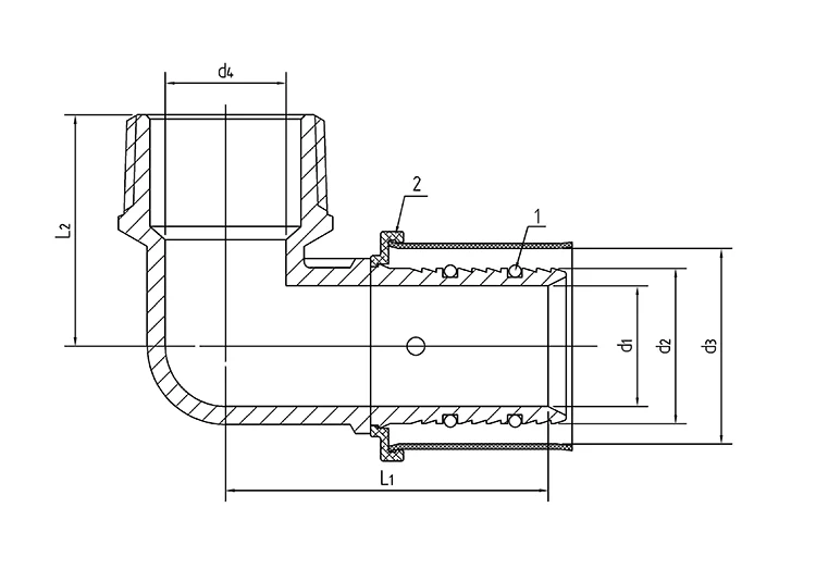 Compression Brass Elbow Fittings with Male and Female Threads